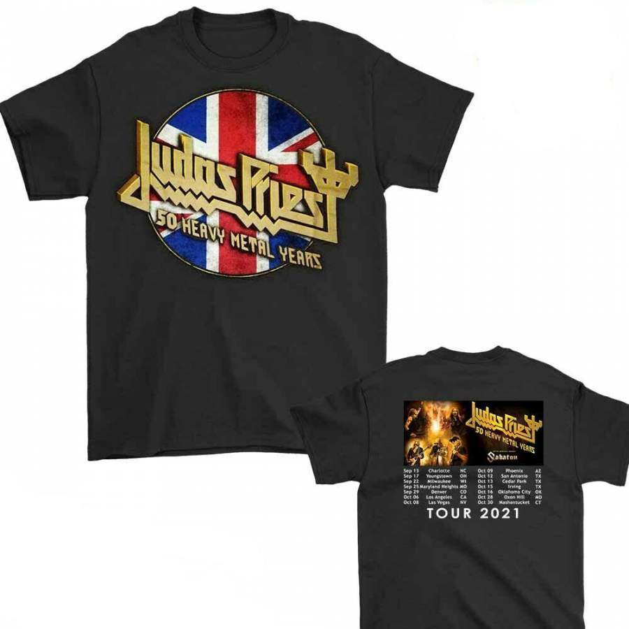 Judas Priest Shirt 50 Heavy Metal Years Tour 2021 T-Shirt Men Black Size S-3XL