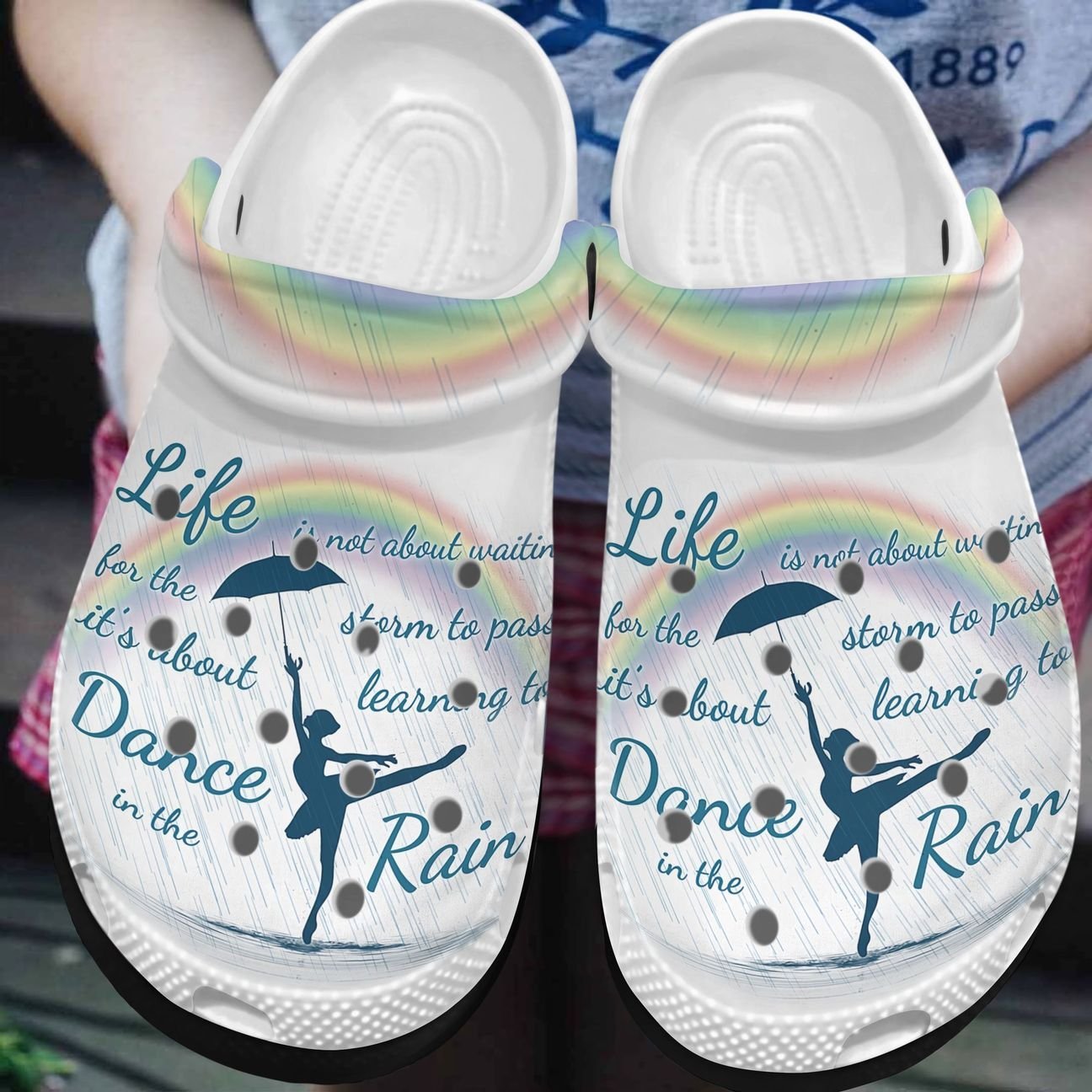 Ballet Personalized Clog, Custom Name, Text, Color, Number Fashion Style For Women, Men, Kid, Print 3D Dance In The Rain