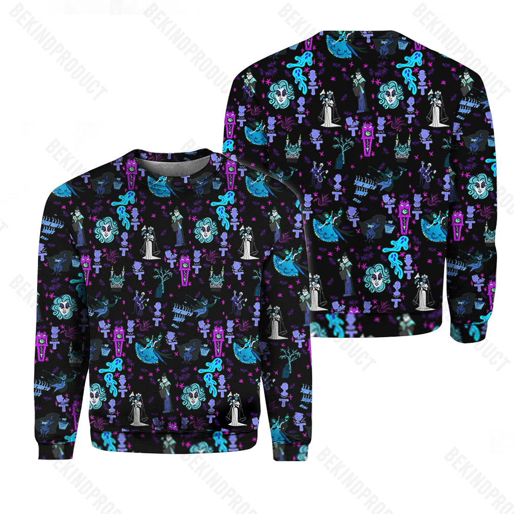 Halloween Haunted Mansion Crewneck Sweatshirt All Over Print Sweatshirt For Women Sweatshirt For Men Swn1119