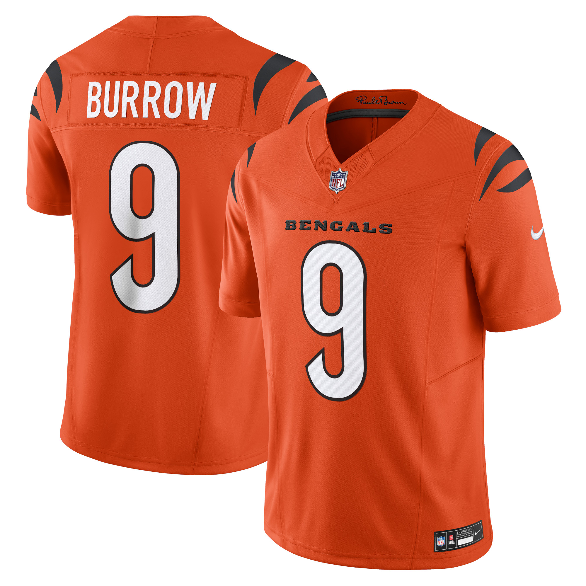 Men’s Cincinnati Bengals Joe Burrow Orange Vapor F.U.S.E. Limited Jersey