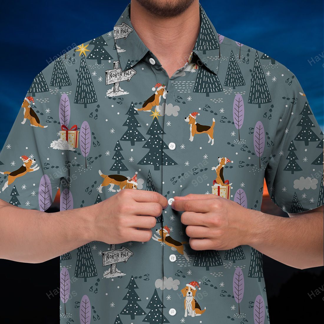 Beagle Hawaiian Shirt Christmas Race