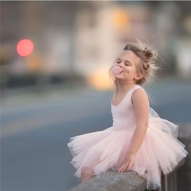 Baby Girl Princess Tutu Dress Sleeveless Infant Toddler Puffy Ballet Dress Black Pink White Party Dance Baby Clothes 1-8Y alx