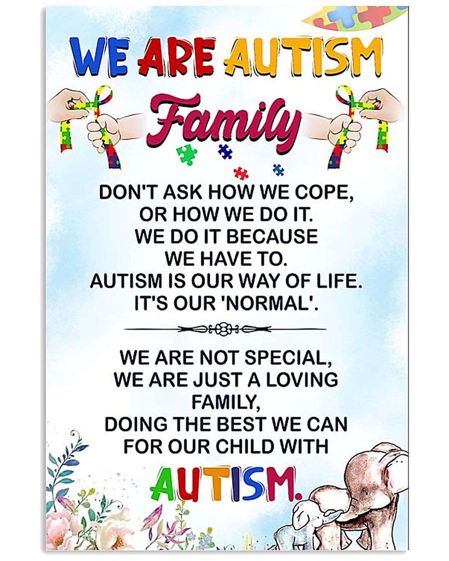 We Are Autism Family Vertical Poster Home Decor Wall Art Print No Frame Or Canvas 0.75 Inch Frame Full Size Best Gift For Birthday, Christmas, Thanksgiving, Housewarming