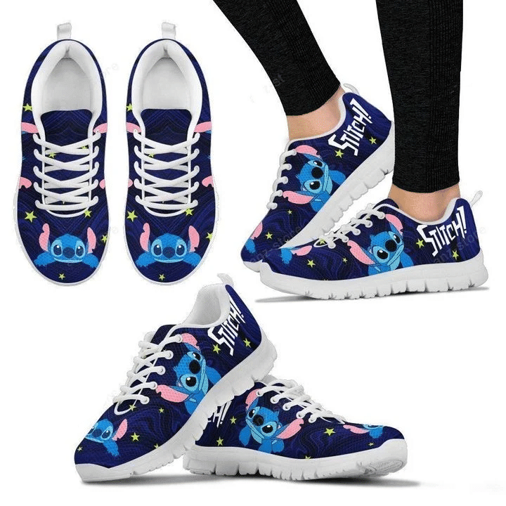 Stitch sneakers Lilo & Stitch Disney ver11 Print Sneakers, Women’s Sneakers, Handmade Crafted sneaker white Shoes birthday gift Fashion Fly Sneakers TL97