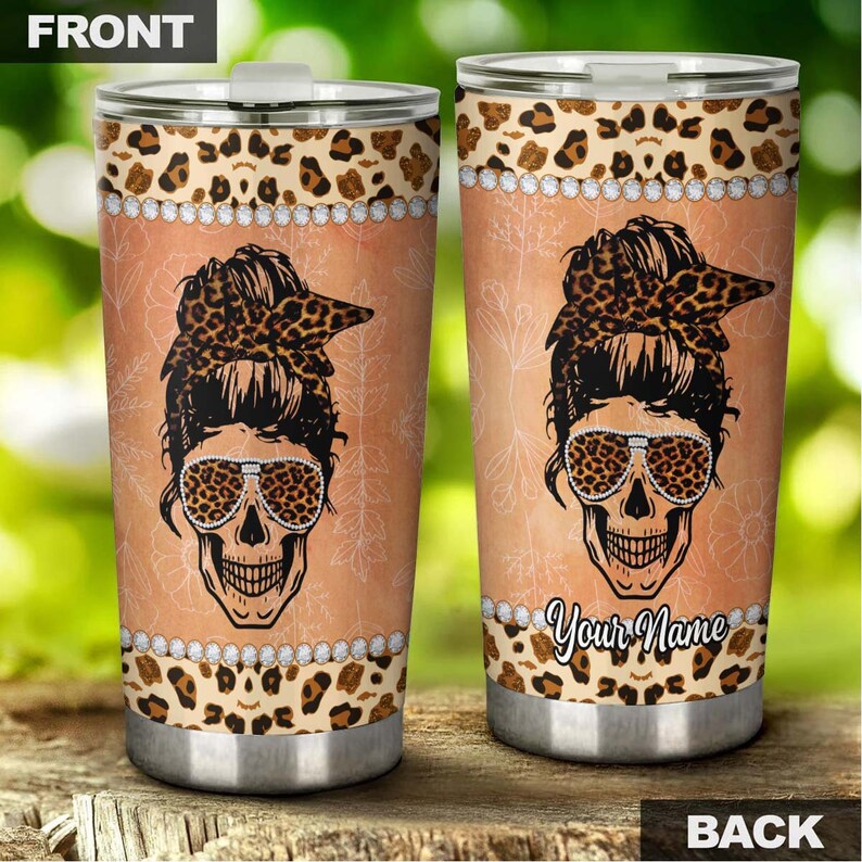 Skull Eagle Biker Personalized Fancy Unique Tumbler-Skull Tumbler-Skull Birthday Gift Christmas Gift For Her For Him