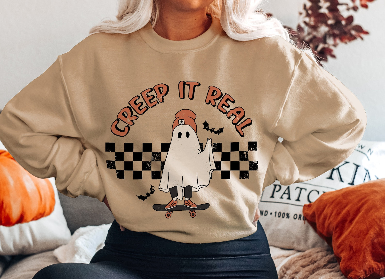 Creep It Real Sweatshirt Halloween 2D Crewneck Sweatshirt All Over Print Sweatshirt For Women Sweatshirt For Men Sws4205