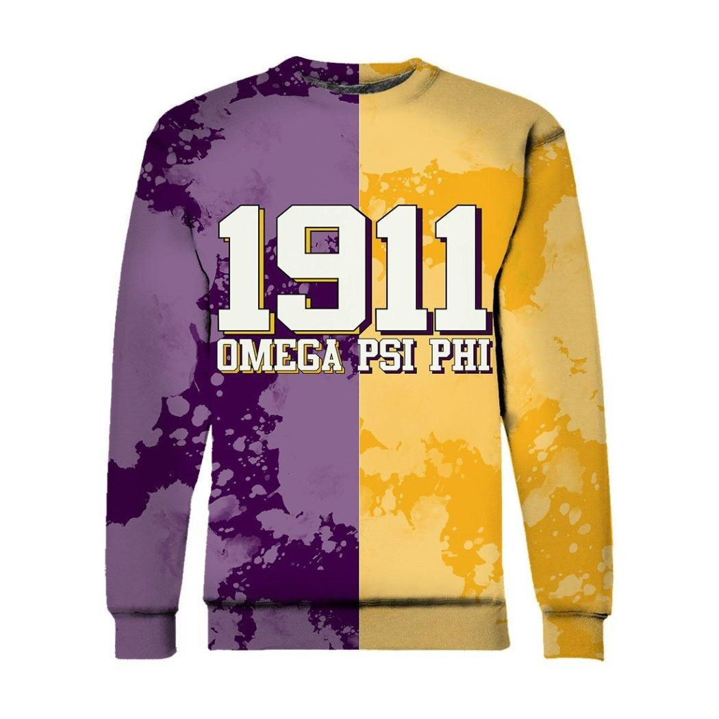 Fraternity Sweatshirt – Omega Psi Phi White Paint Sweatshirt