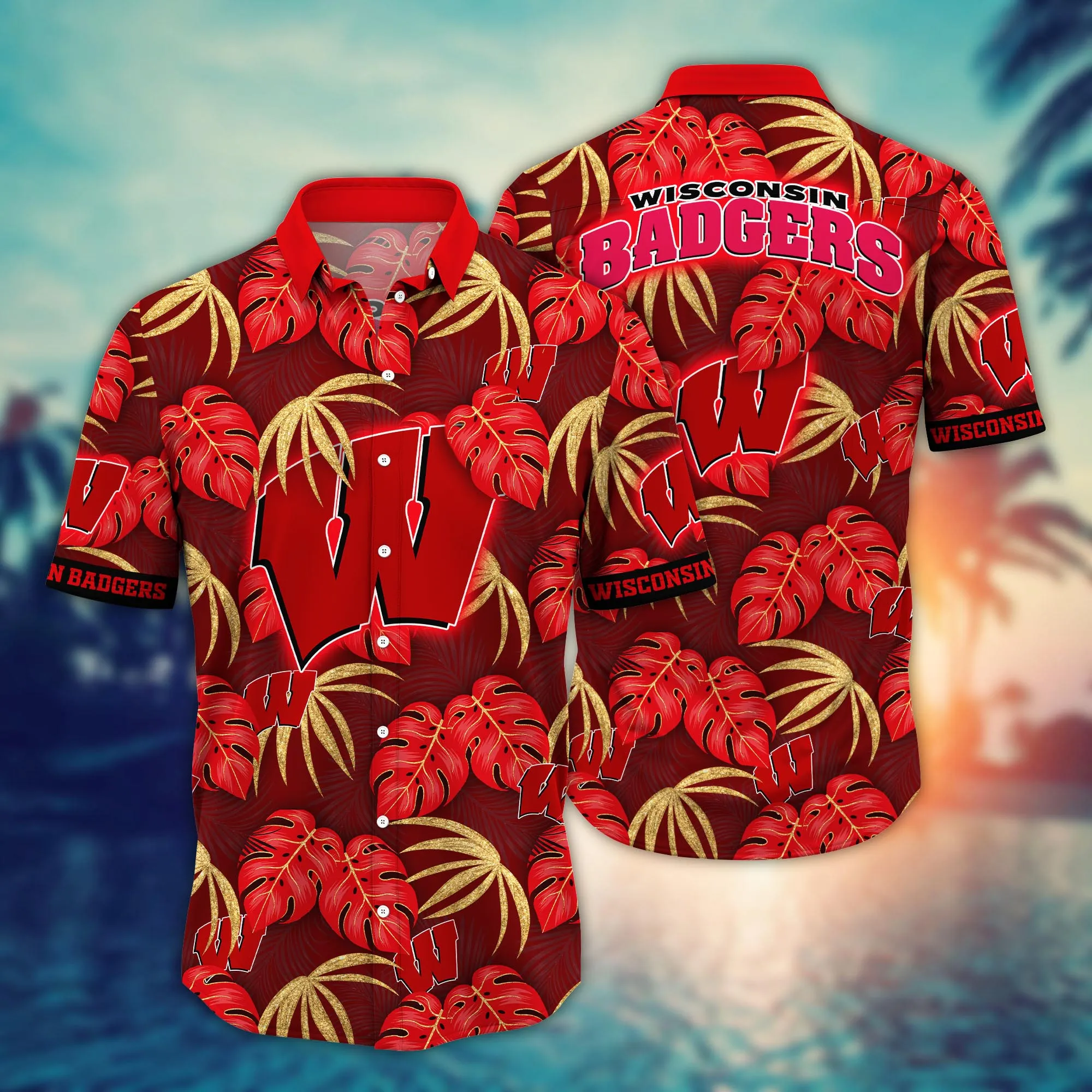 Wisconsin Badgers NCCA Hawaiian Shirt Balmy Days Aloha Shirt