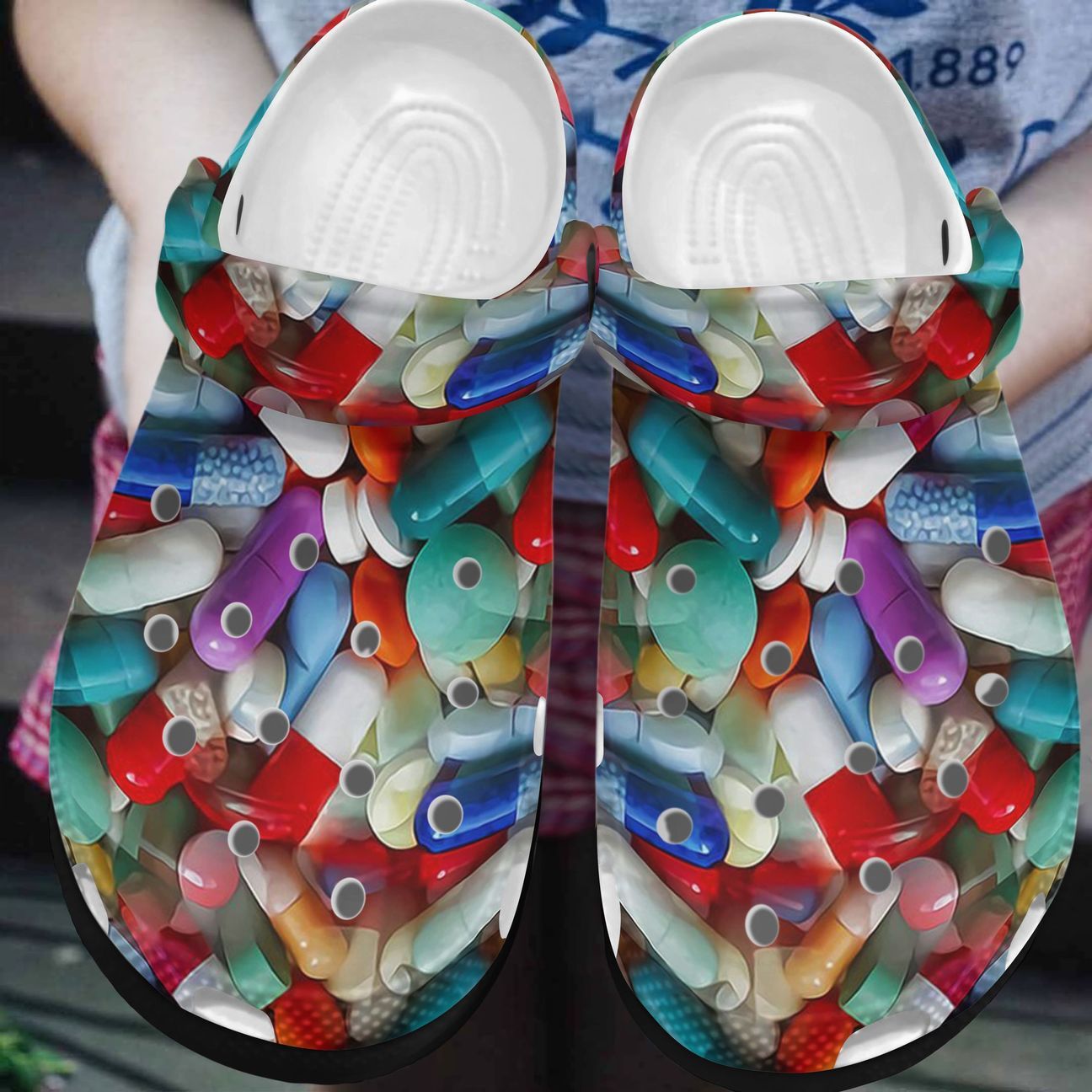 Pharmacy Personalized Clog, Custom Name, Text, Color, Number Fashion Style For Women, Men, Kid, Print 3D Colorful Pills