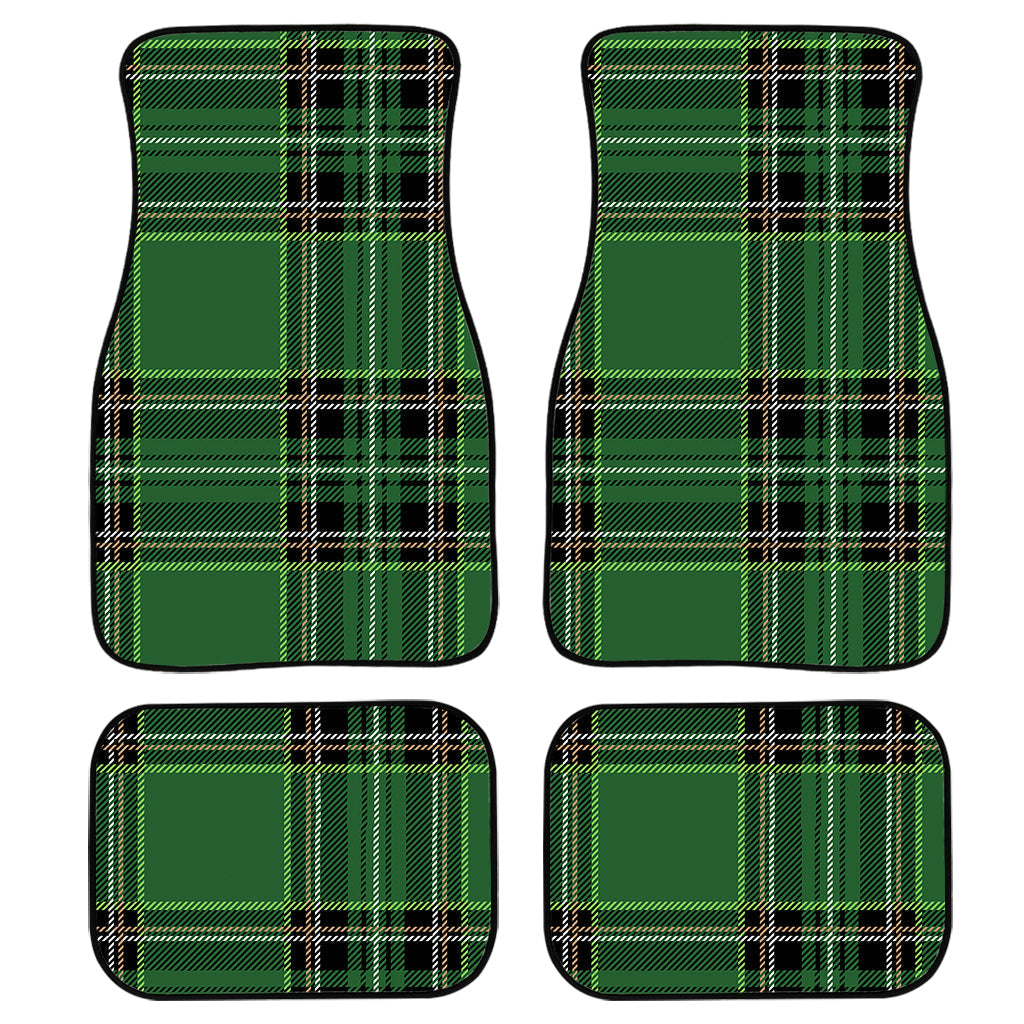 Green Stewart Tartan Pattern Print Front And Back Car Floor Mats, Front Car Mat