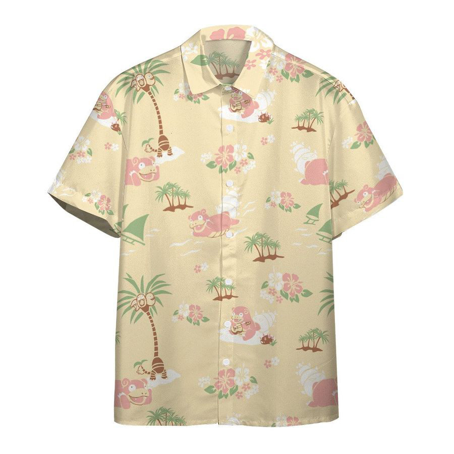 Slowbro Pokemon All Over Print Hawaii Shirt Beige Ha86432