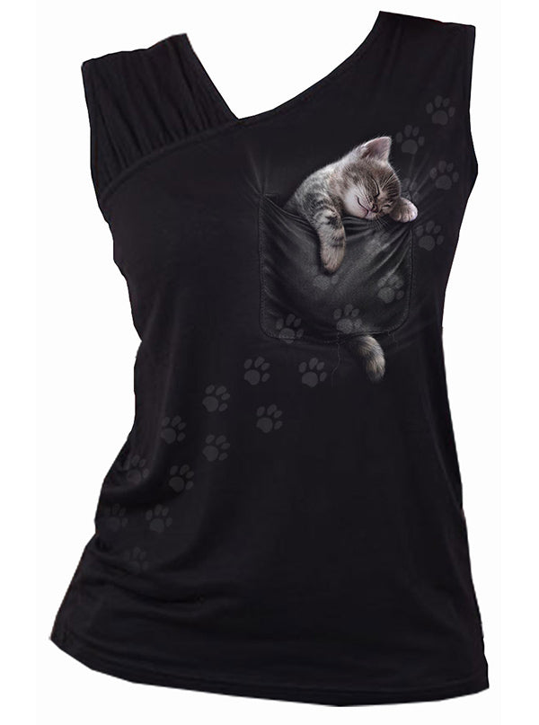 Women’S Pocket Kitten Tank By Spiral Usa