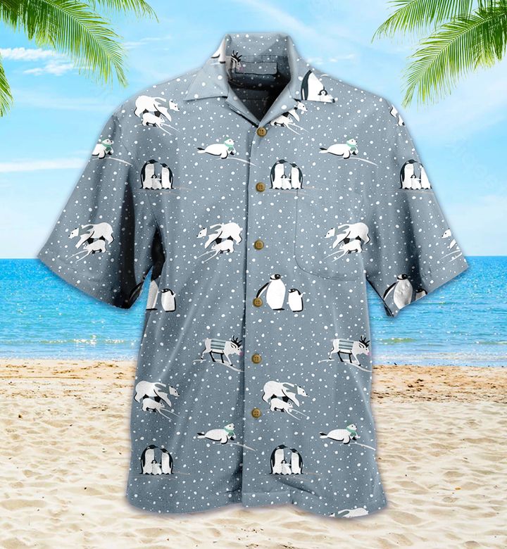 Polar Bear Grey Hawaii Shirt Ha18925