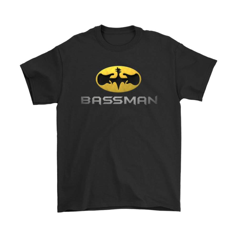 Bassman Batman Logo Funny Bass Guitar Shirts