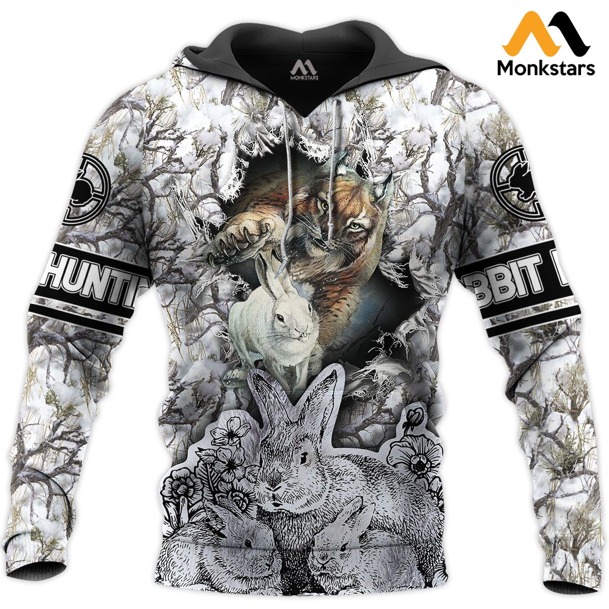 Rabbit Hunting Unisex 3D Hoodie All Over Print Hamkm