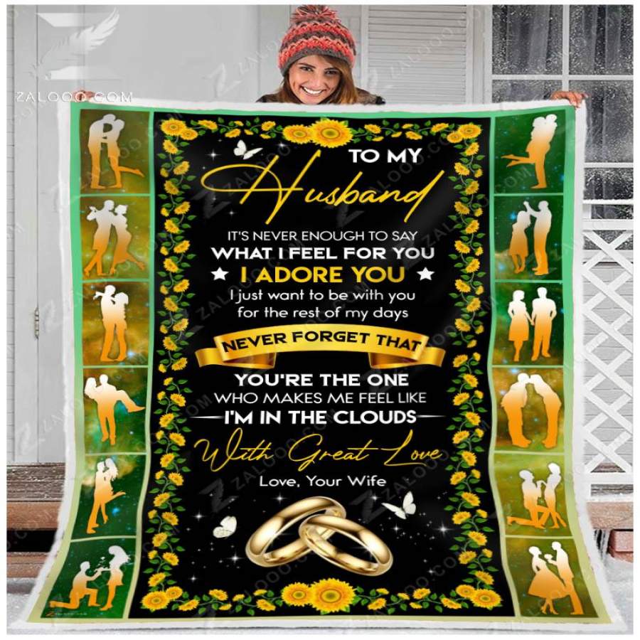 Zalooo – Custom Fleece Blanket – To my Husband – I adore you