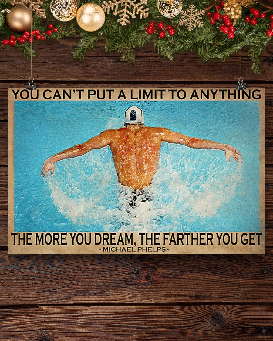 Swimming The More You Dream The Farther You Get Poster Canvas – Swimmer Home Decor Wall Art Evg80417