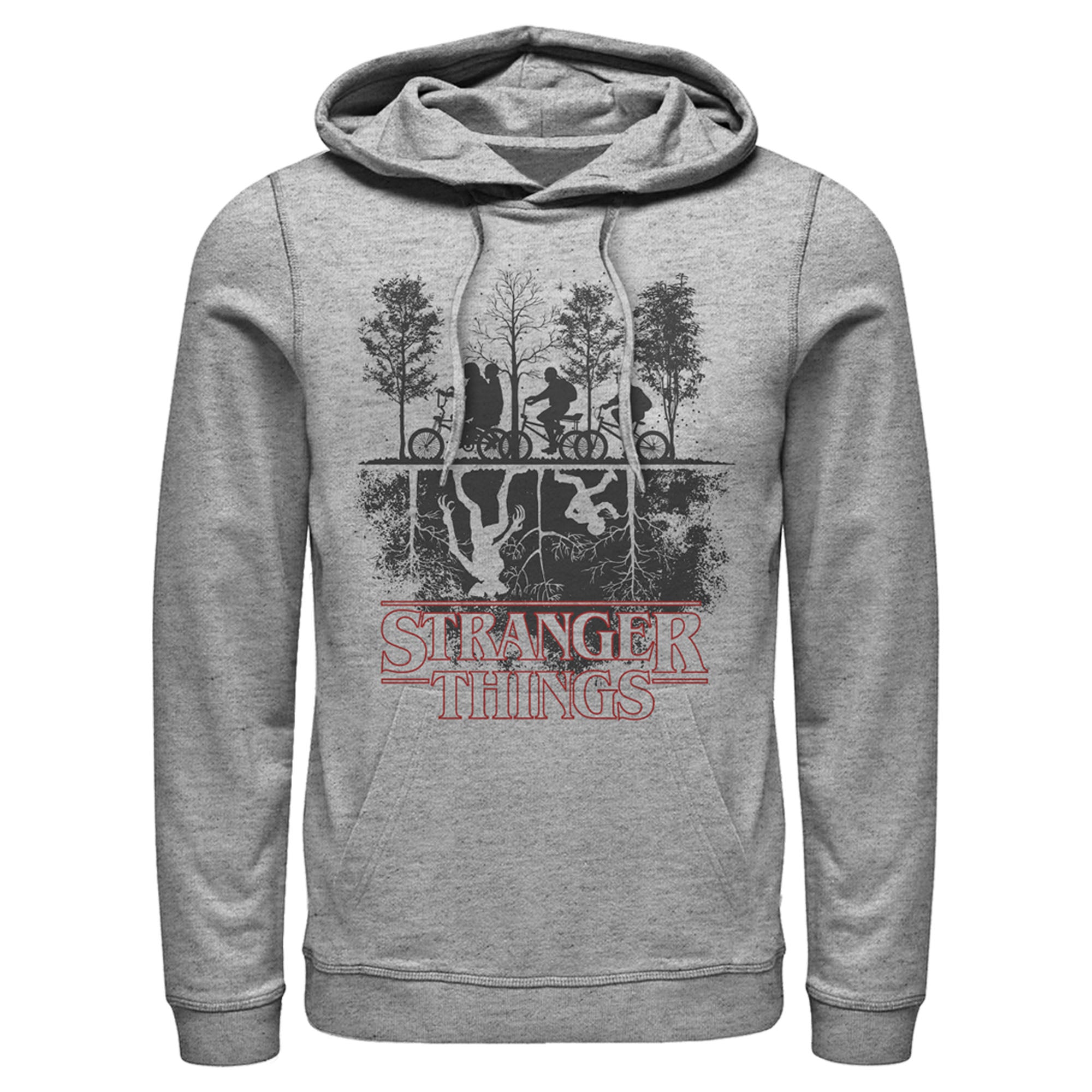 Men’S Stranger Things Biking In Upside Down Pull Over Hoodie