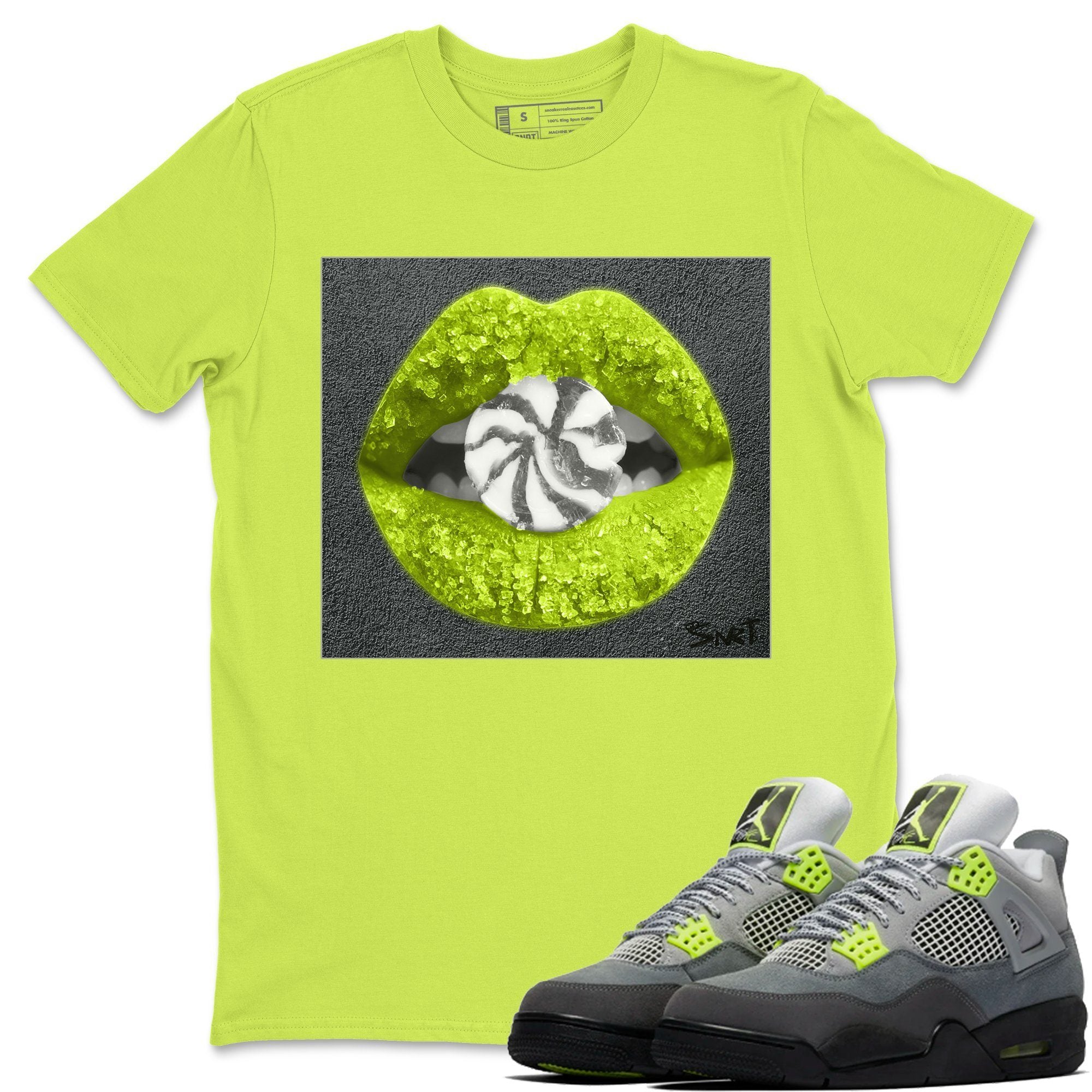 Lips Candy Safety Green T-Shirt – Air Jordan 4 ’95 Neon