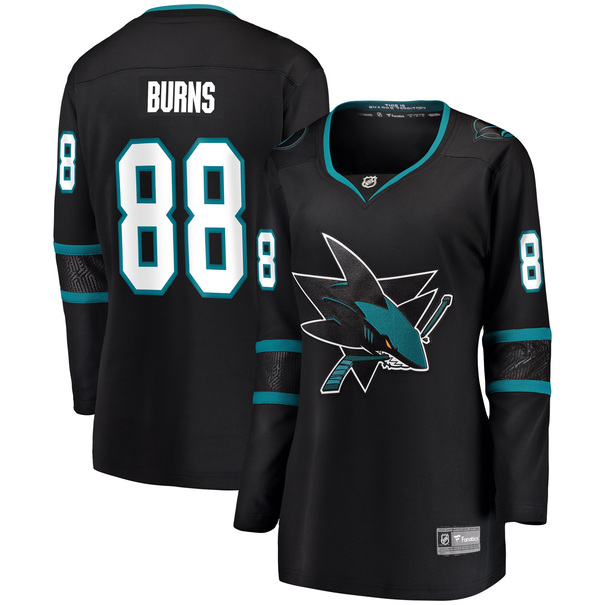 Women's San Jose Sharks Brent Burns Black Alternate Breakaway Player Jersey