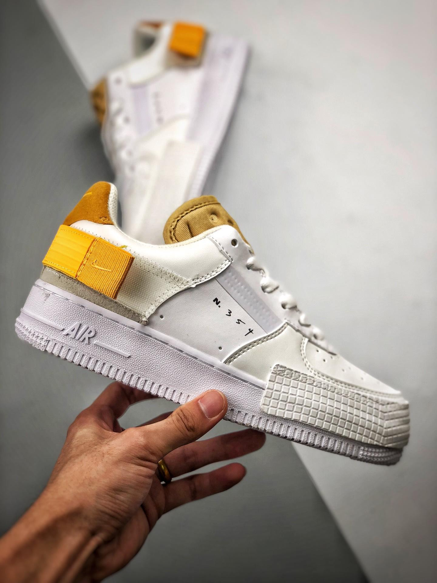 Nike N354 Air Force 1 Type White Gold Yellow 5339171