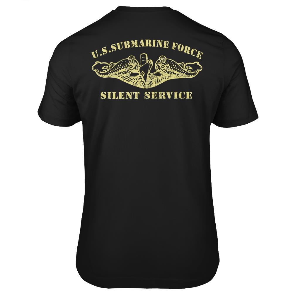 U.S Navy Submarine Veteran Silent Service T-Shirt Vintage T Shirts Print On Back