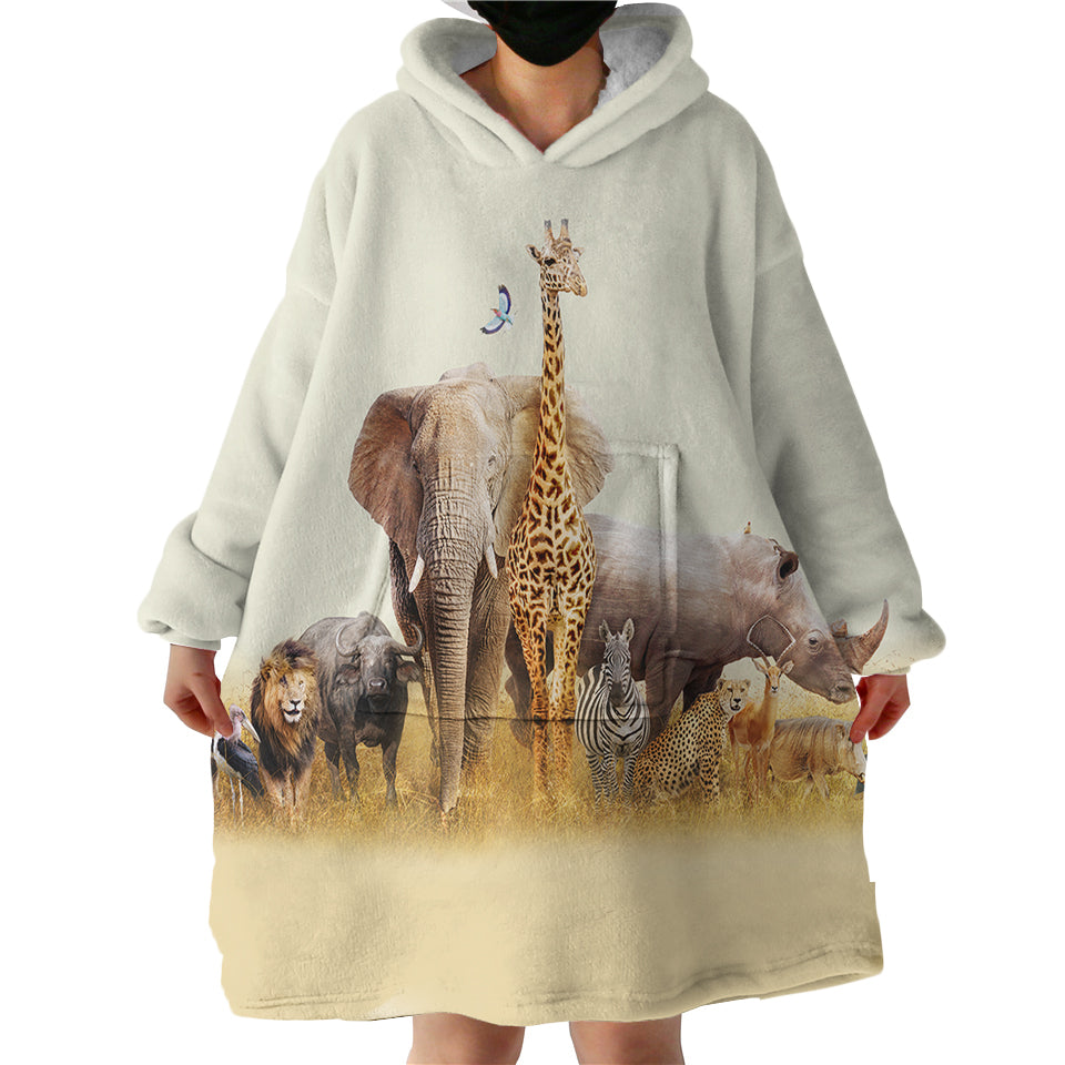 African Animals Swlf1296 Hoodie Wearable Blanket