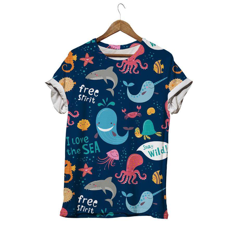 Cute Monsters Of The Deep I Love The Sea Dolphin T-shirt