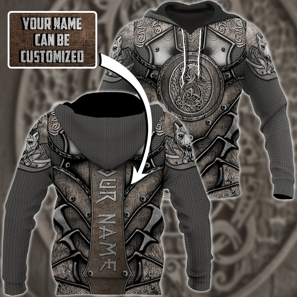 Viking Warrior Fenrir Wolf Personalized 3D Printed Sublimation Hoodie Hooded Sweatshirt Comfy Soft And Warm For Men Women S to 5XL CTC16011022