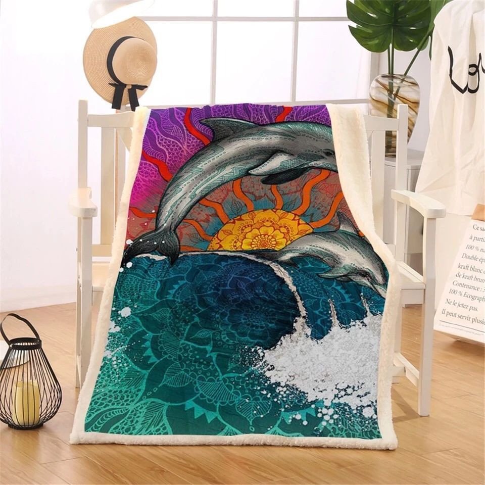 Dolphin Mandala Clh2511152F Sherpa Fleece Blanket