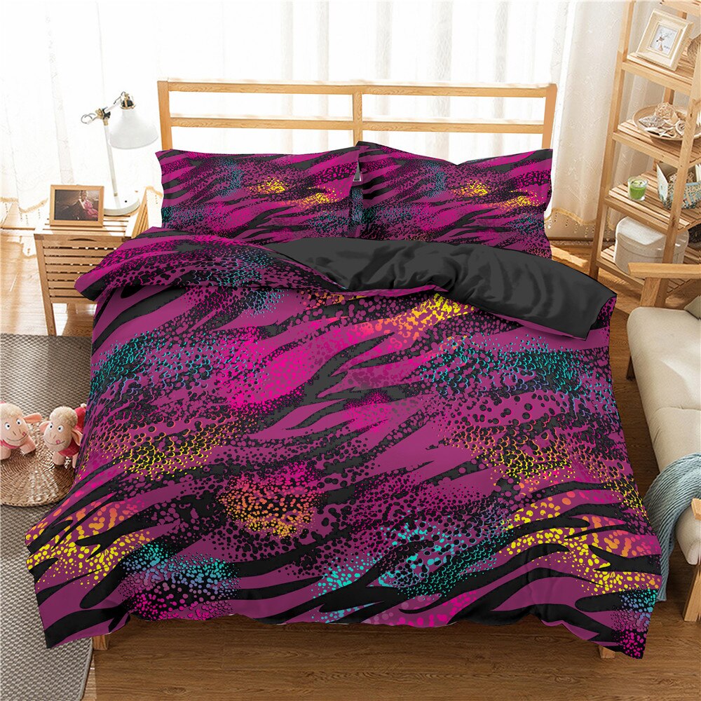 3D Printed Bedding Sets Leopard Series Duvet Cover Soft Bed Cover Pillowcases Queen King Size Gift Bed Set Us