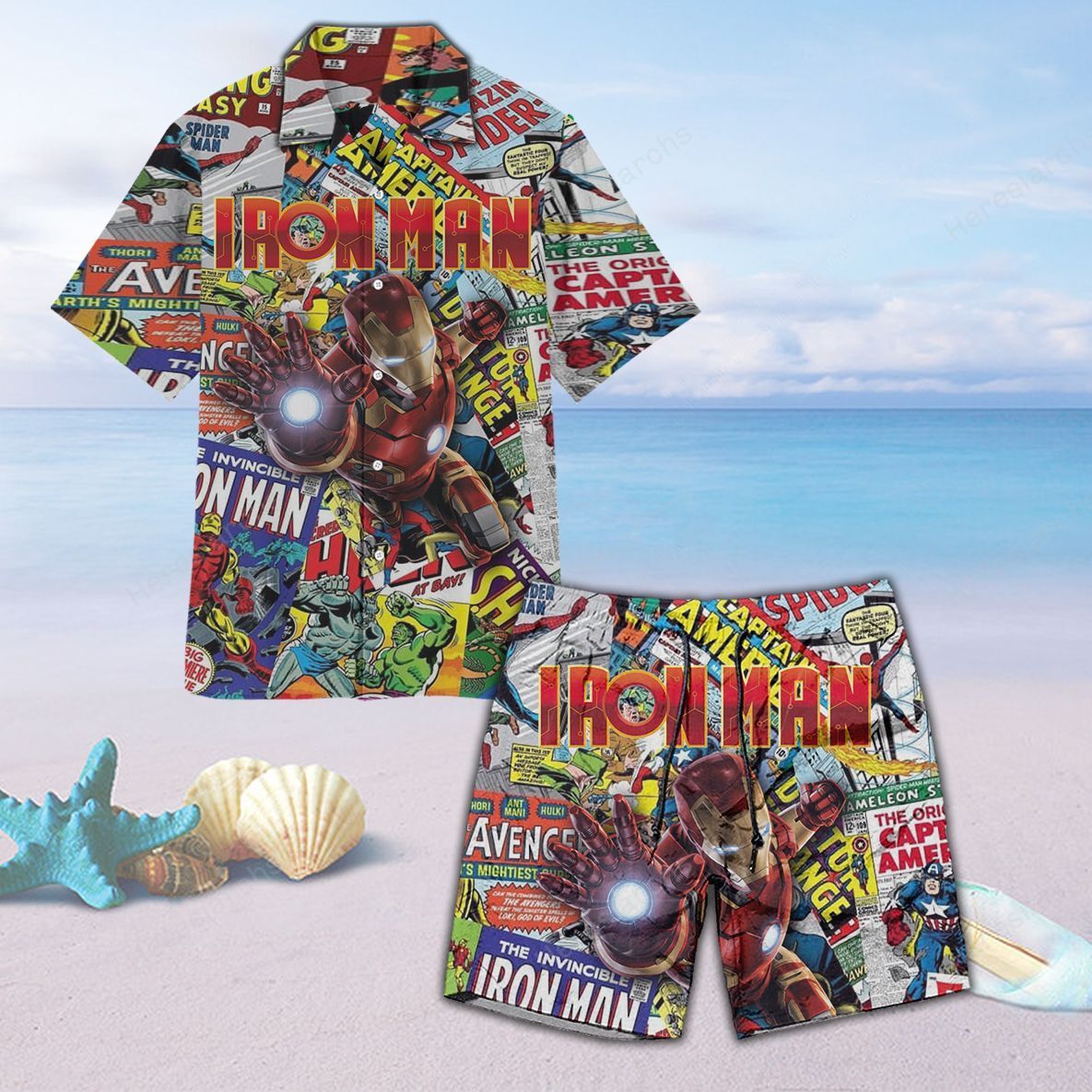 Superheroes Unisex Hawaiian Shirt Beach Short Ha35509