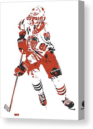 Patrick Kane Chicago Blackhawks Pixel Art 5 Joe Hamilton Canvas Print