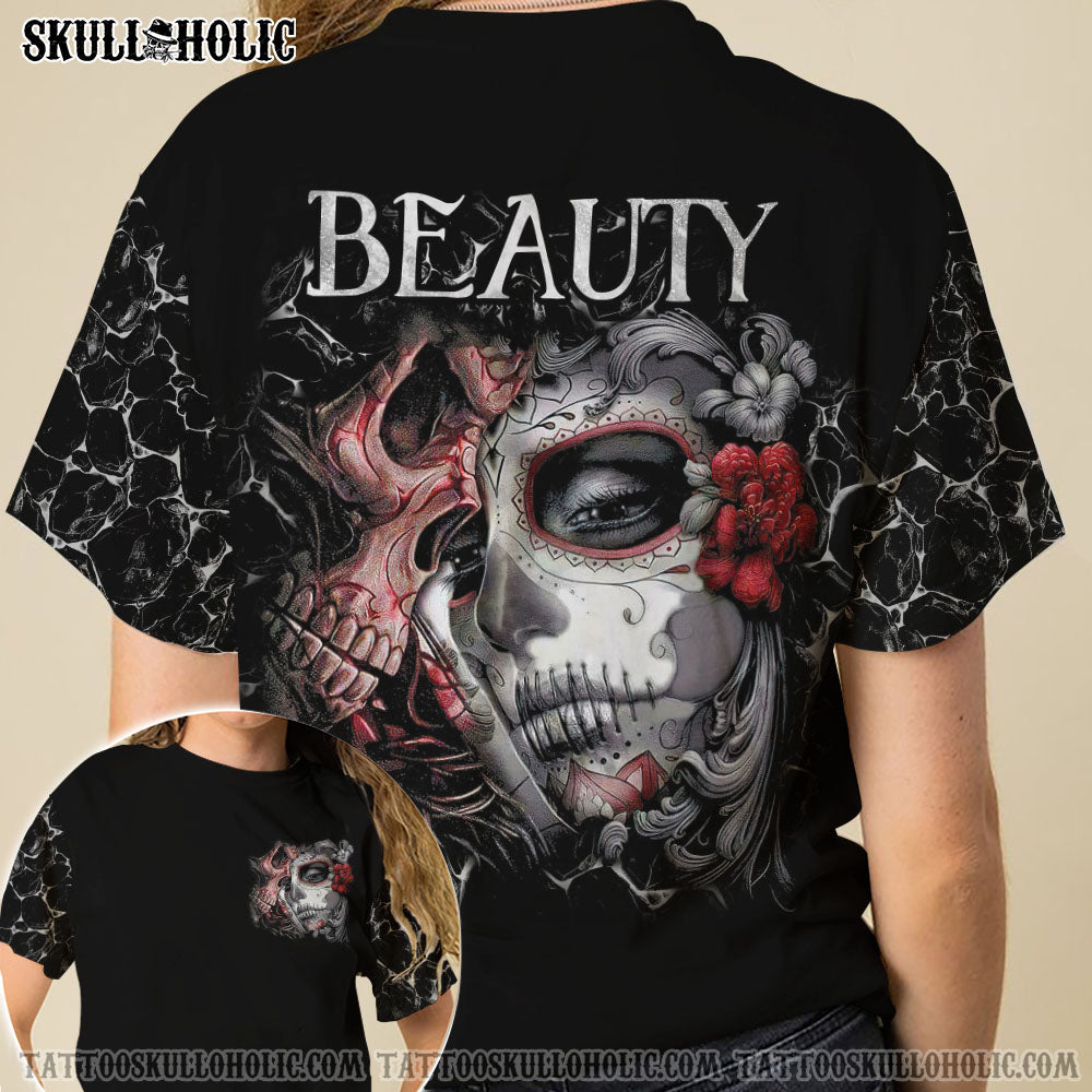 Beauty Beast Couple Sugar Skull All Over Print – Tltr1412213