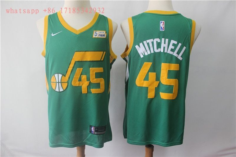 Utah Jazz Donovan Mitchell #45 2020 NBA New Arrival Jade Green Jersey