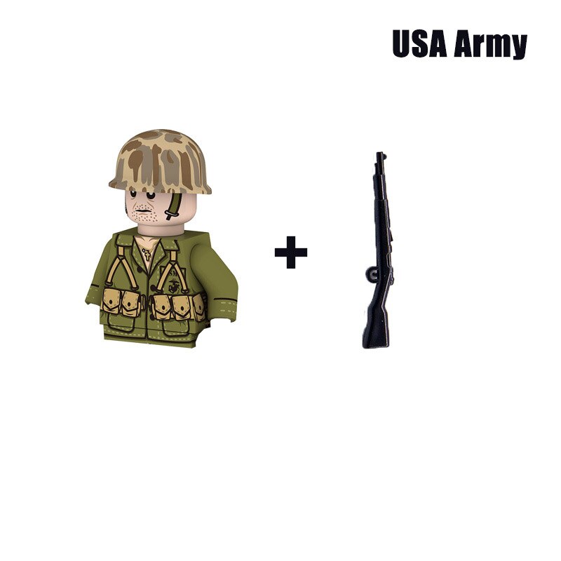 WW2 Military Army Building Blocks Soviet US UK France China Soldiers Mini Action Figures Bricks Toys For Kids Christmas Gifts alx
