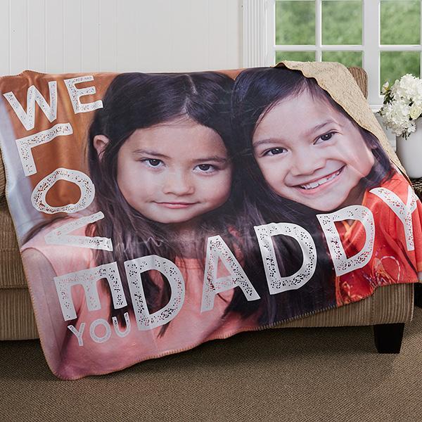 We Love You Daddy   Custom Photo   Blanket