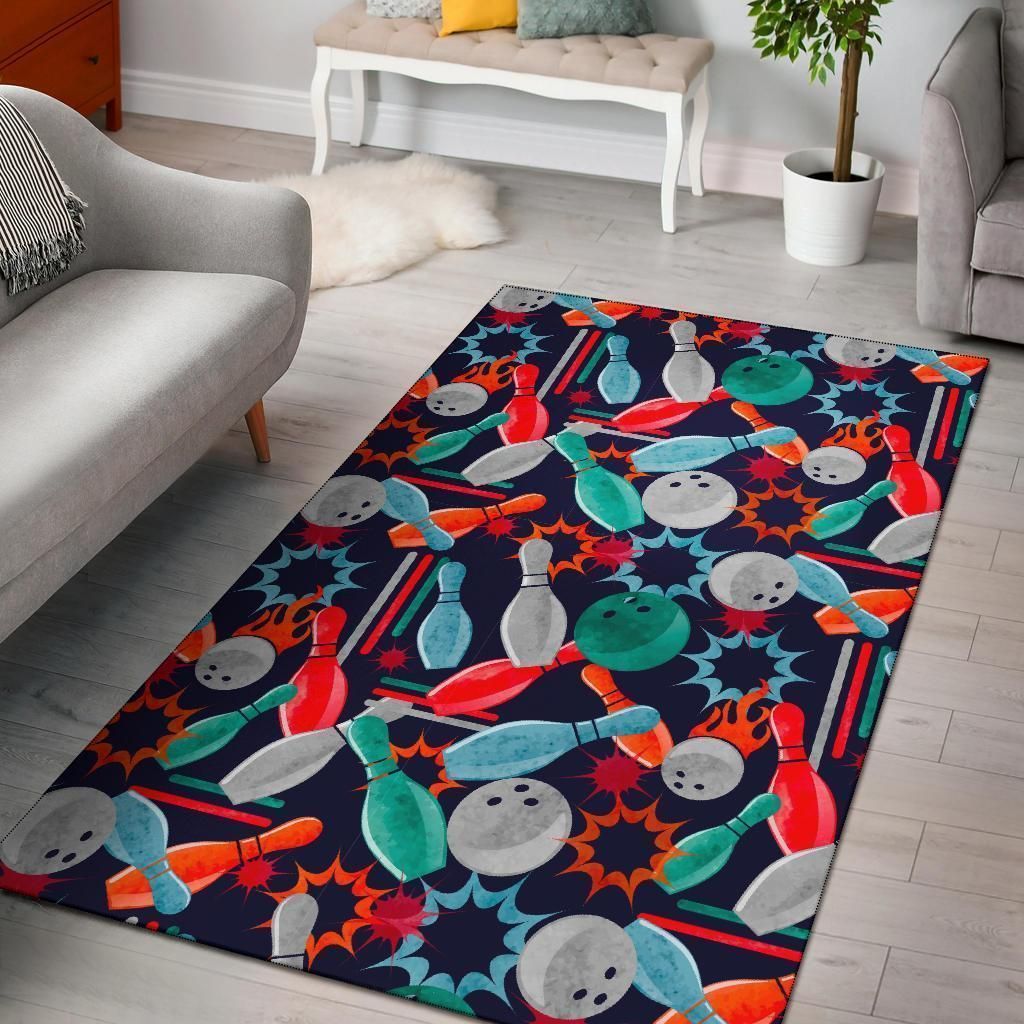 Bowling Stike Pattern Print Area Limited Edition  Sku 264059 Rug