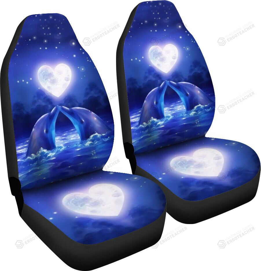 Dolphin Kiss Blue Night Car Seat Covers