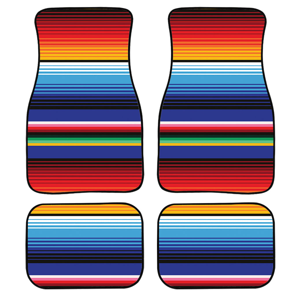 Tribal Mexican Serape Pattern Print Front And Back Car Floor Mats, Front Car Mat