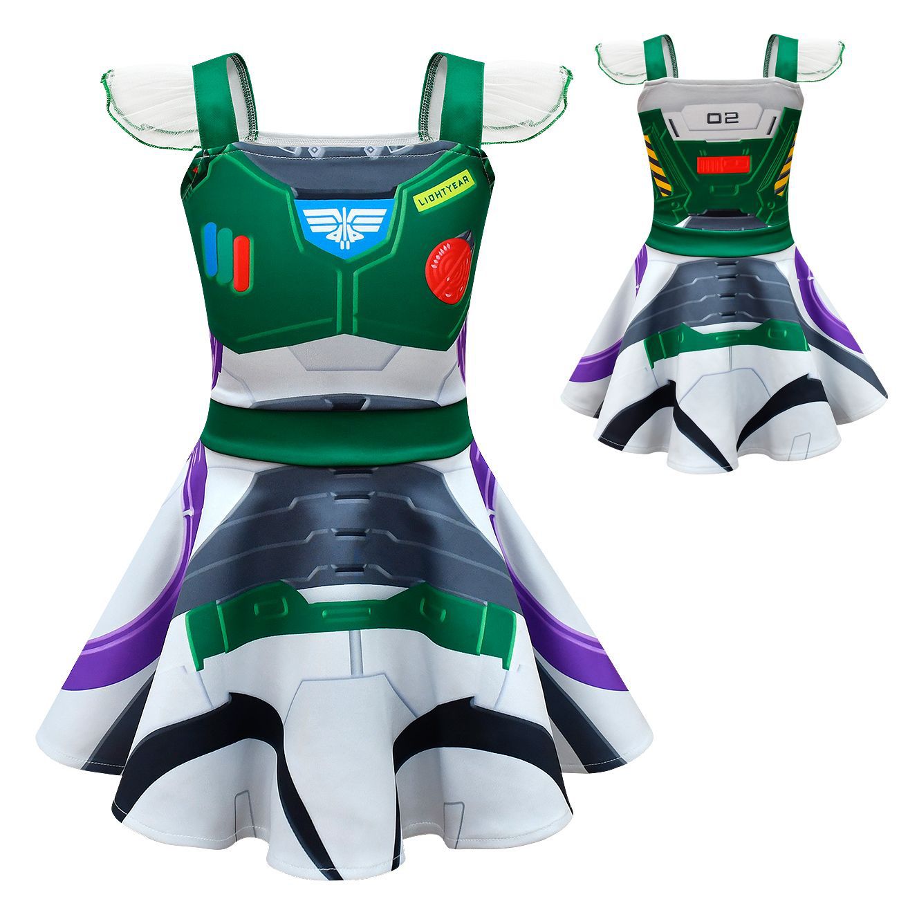 Summer Girls Cartoon Buzz Lightyear Cosplay Dresses Charm Encanto Carnival Halloween Costume Dress Up alx