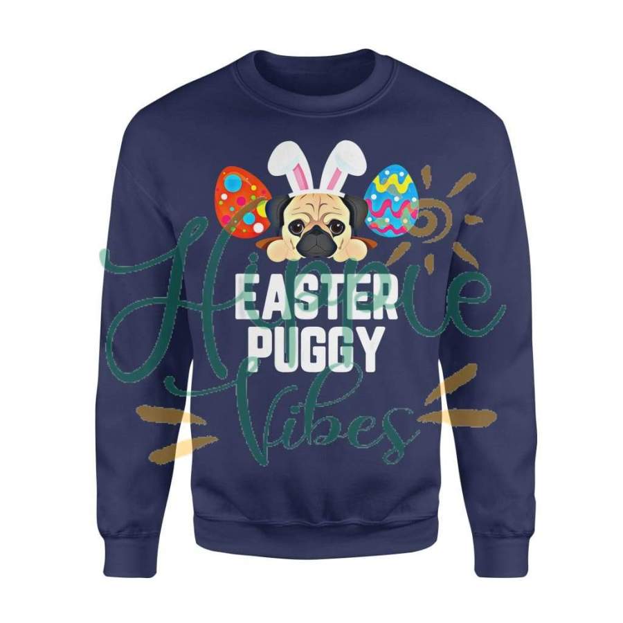 Dog gift idea Easter Puppy Cute Pug Funny Easter T-Shirt – Standard Fleece Sweatshirt