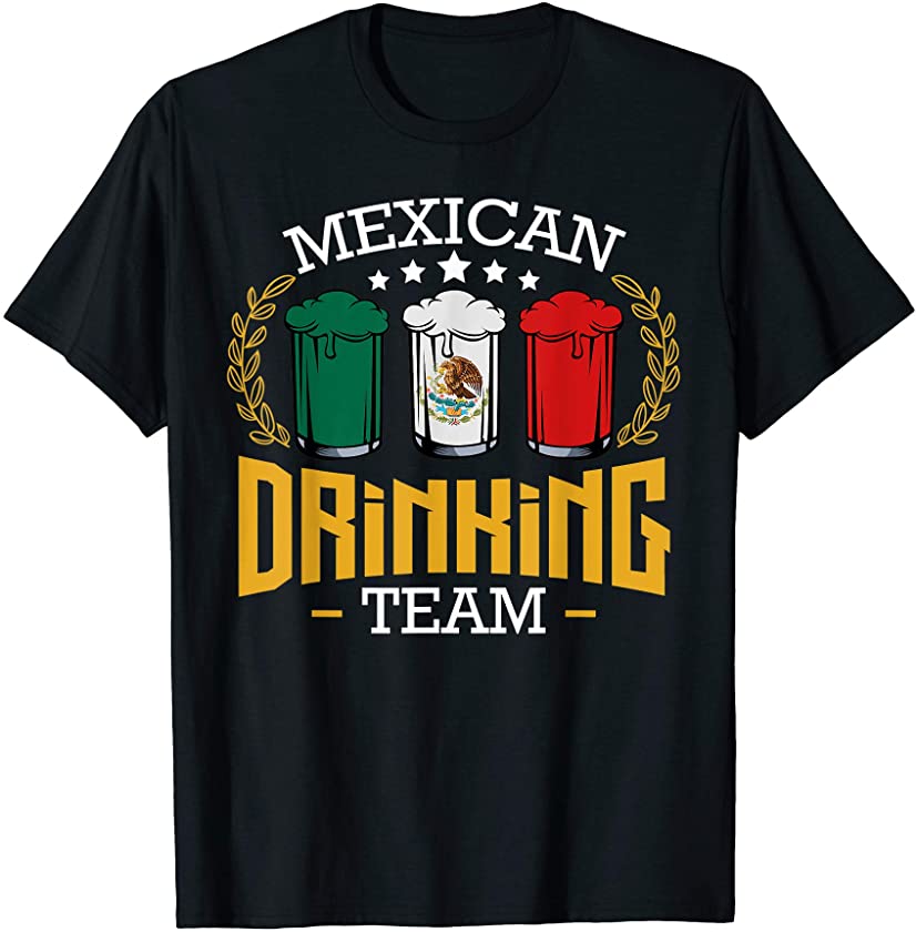 Beer Mexican Drinking Team Mexico Flag Funny Beer Pub Party T-Shirt