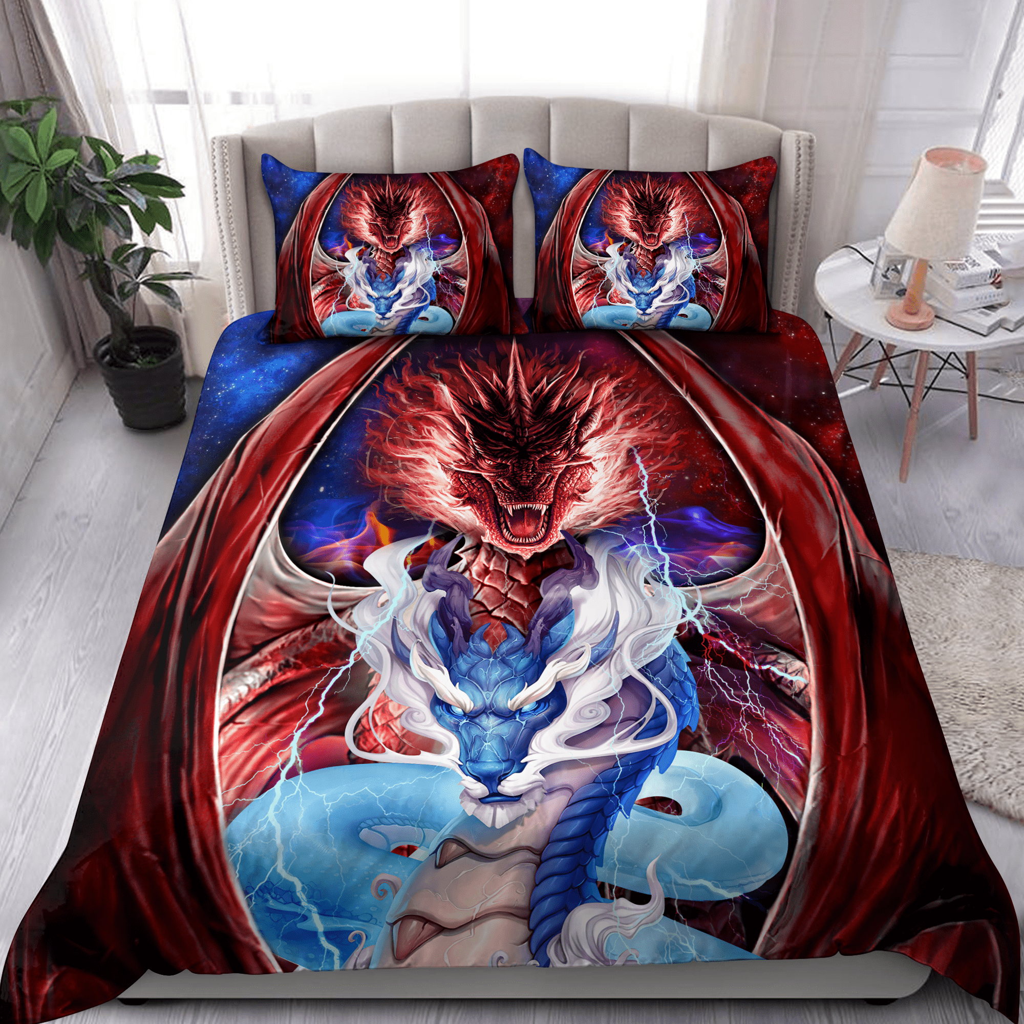 Tmarc Tee Dungeons And Dragons Western Dragon And Eastern Dragon Bedding Set