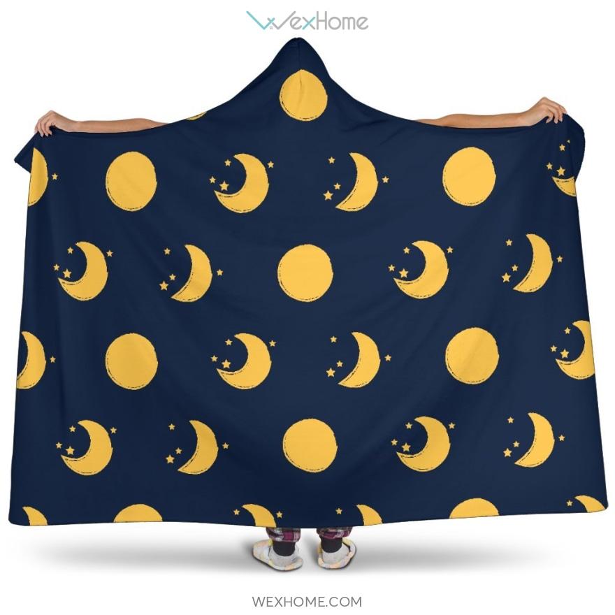 Moon Star Pattern Hooded Blanket