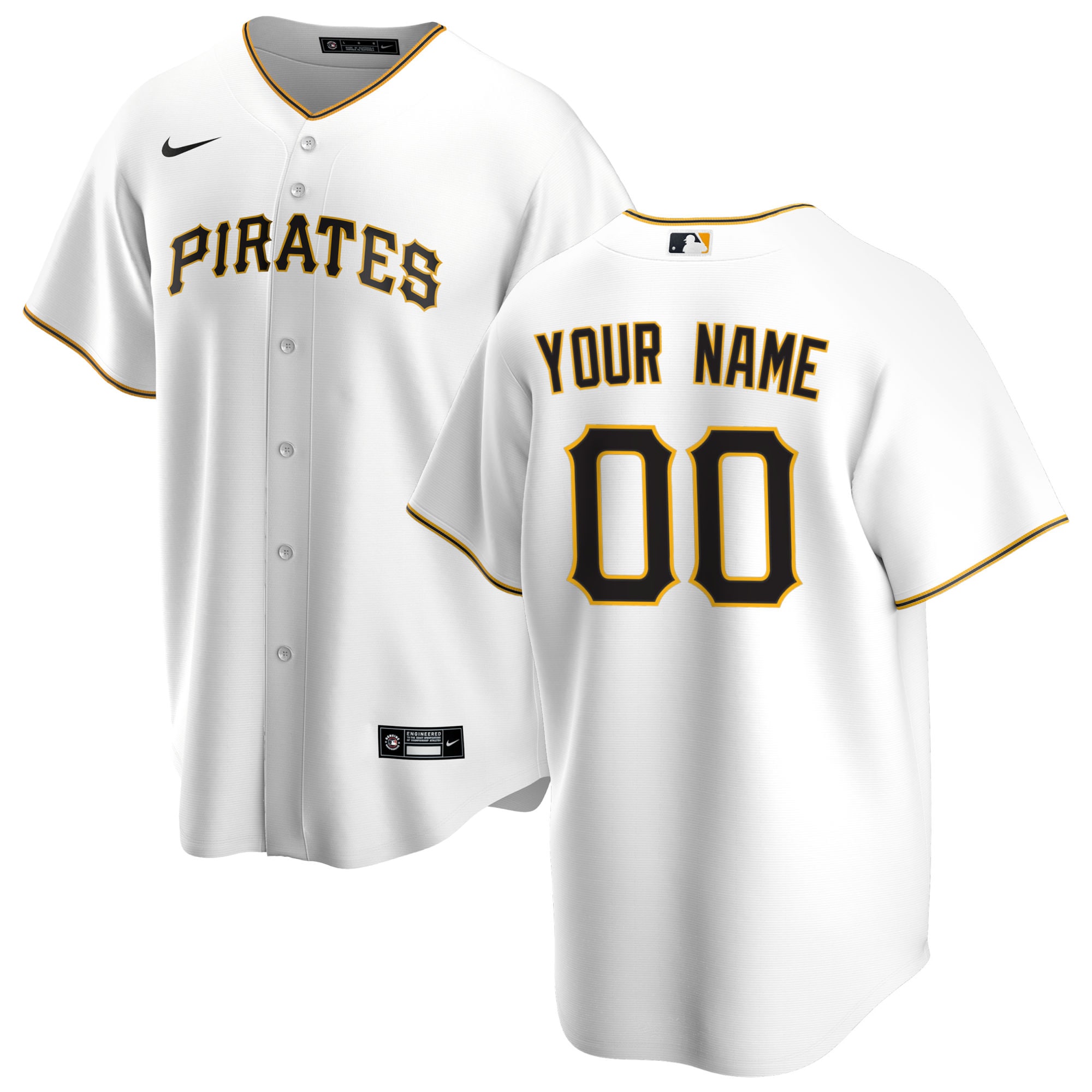 Pittsburgh Pirates Home Replica Custom Jersey – White