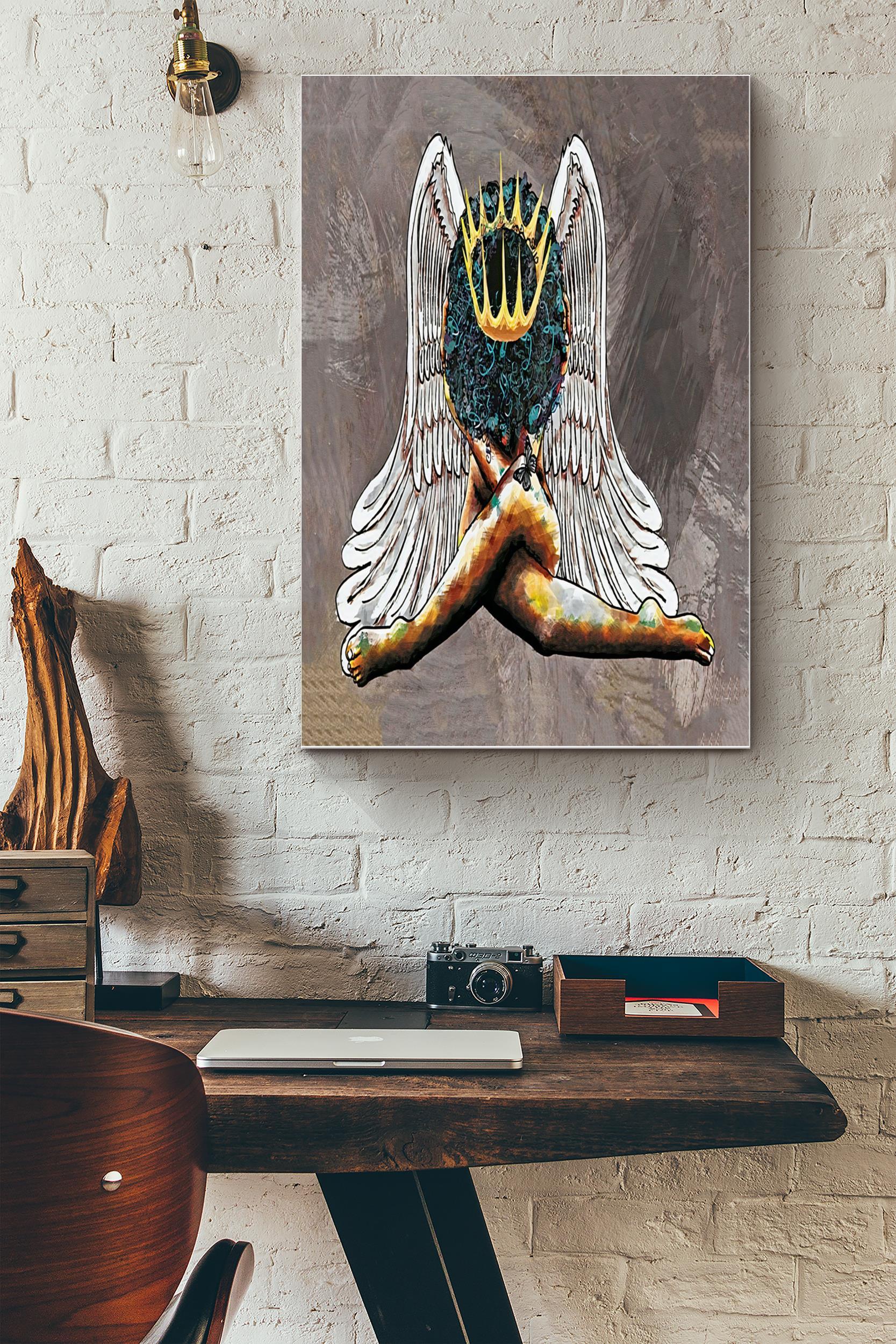 Black Queen Girl Is Angel Poster – Decor Wall Art – Gift For Black Girl Black Women Womens Day Black People (Unframed) Poster