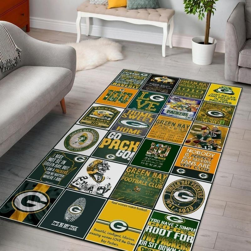 Green Bay Packers Ver 5 Rug Living Room Rug Christmas Gift Us Decor