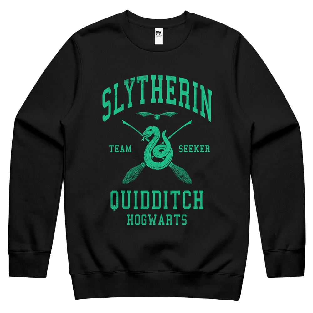 Deathly Hallows 2 Slytherin Quidditch Team Seeker Jersey Crewneck Sweatshirt