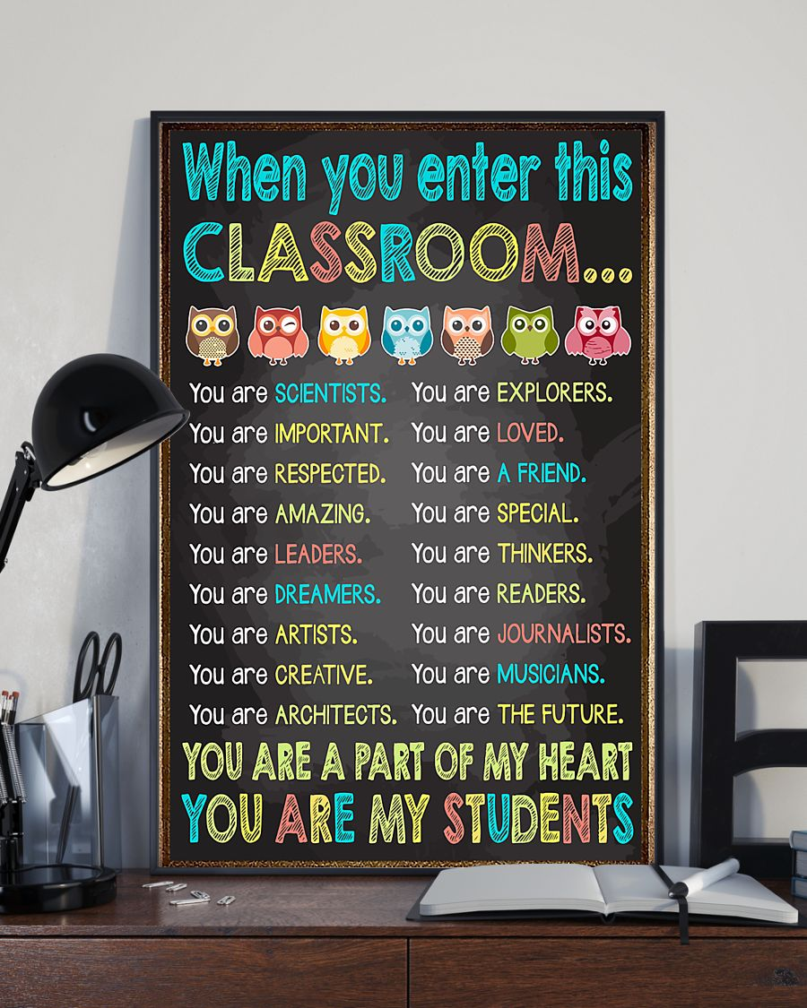 Owl When You Enter This Classroom Teacher Canvas Prints Vintage Wall Art Gifts Vintage Home Wall Decor Canvas – Mostsuit